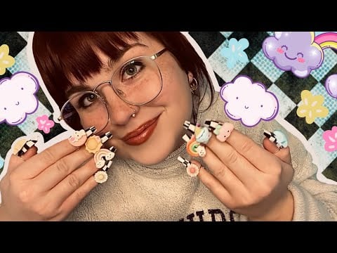 ASMR Autistic: Make a Nail Set with Me!🌤️🌈🌟(neurodivergent friendly, DIY nail rings, tingly)