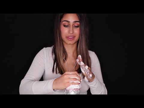 ASMR |  EAR MASSAGE WITH SHAVING CREAM & PLASTIC (+ mic brushing & crinkling)