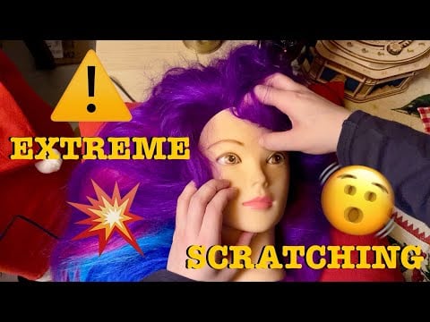 ASMR|⚠️EXTREME! FAST AGGRESSIVE LOUD SCRATCHING ON MANNEQUIN HEAD & FACE! Soft spoken ITA/ENG.