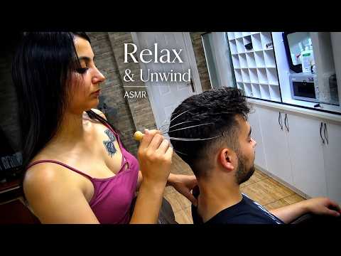 ASMR HEAD MASSAGE * Relaxing Service After a Long Day