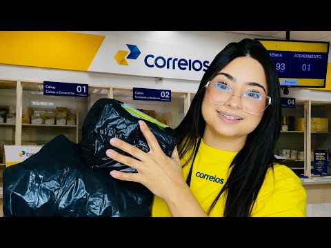 ASMR: ATENDENTE DOS CORREIOS 📦 despachando pacotes + recebendo mercadorias!￼
