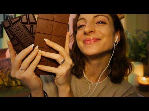 ASMR | Chocolate Bar Tapping and Scratching with Long Nails🍫
