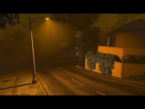 ASMR Stormy Night, Rainstorm on street, Thunderstorm