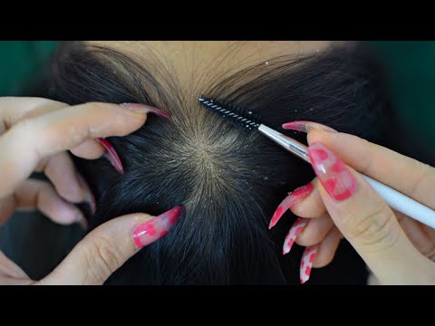 ASMR Scalp Check On Real Person Tingling For Deep Sleep ( No Talking )