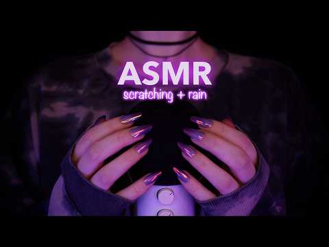 ASMR | slow Mic Scratching & Rain Sounds - no talking after intro