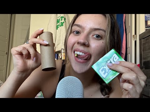 ASMR| Sensitive Tongue Swirling, Gum Chewing, & Tingle Tube Mouth Sounds