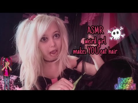 ASMR weird girl makes YOU eat hair😵‍💫🩷