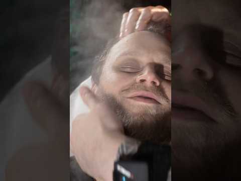 Head and face massage in barbershop