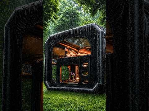 ☔ RAIN CAMPING IN A LUXURY TWO-STORY INFLATABLE TENT