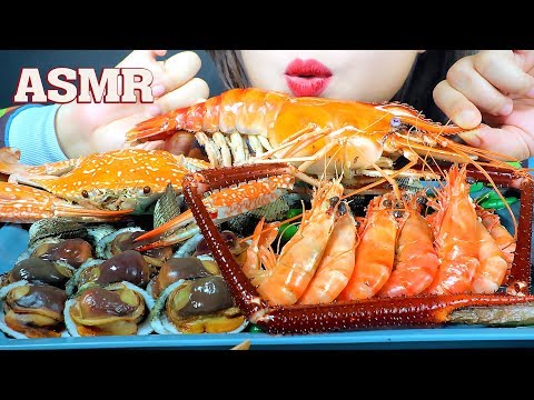 ASMR SEAFOOD BOILED PLATTER (HAIRY CLAM,GIANT FRESHWATER PRAWN,TIGER PRAWN,BLUE CRAB) | LINH-ASMR