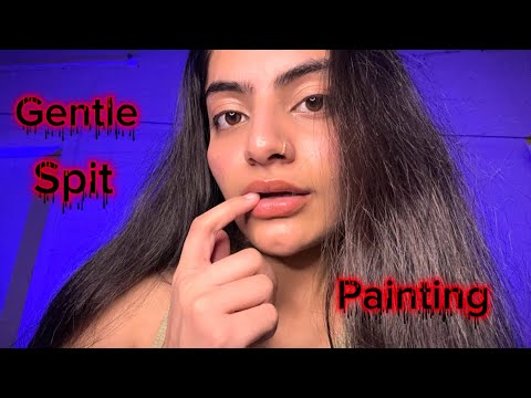 Slow & Gentle Spit Painting your face 💋 ASMR 