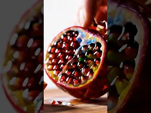 Slicing Open a Glass Pomegranate for Pure ASMR Satisfaction