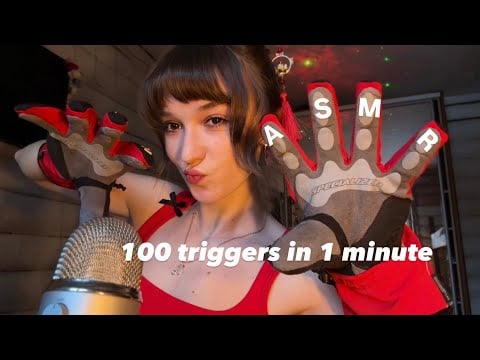 ASMR 100 triggers in 1 minute ❤️