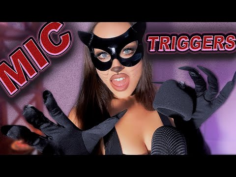 HALLOWEEN MARATHON ASMR: MIC TRIGGERS W/ CATWOMAN | bare, foam, fluffy: extremely intense & fast
