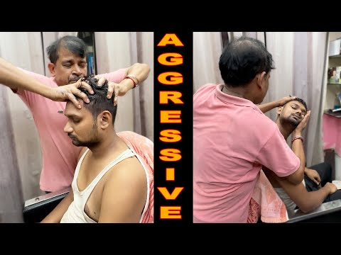 ASMR Semi Intense Head massage, back, Neck, hand, Ear massage by Street Barber