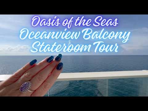 ASMR Lo-Fi Oceanview Balcony Stateroom Tour | Whispered Gum Chewing & Tapping