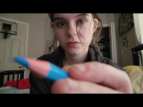 lofi asmr drawing on your face with coloured pencils/pencil crayons (soft spoken)