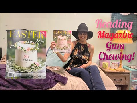 ASMR Reading Magazine - Gum Chewing Page Turning (Flip Through!)