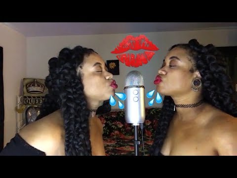 {ASMR}💦💦👅👅👄👄KISSES/WHISPERING INTENSE 💦 TWINS 👯 TRIGGERS 😍😍