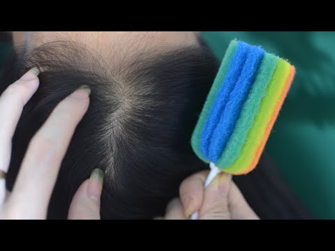 ASMR Hair Parting, Hair Play Real Person, Relaxing With Snoring, Breathing Sounds For Stress relief