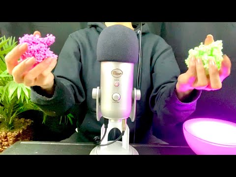 ASMR Sticky Floam - Satisfying Stereo/Binaural Sounds 🧽 (Varying Intensity)