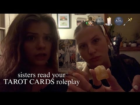ASMR Roleplay | Sisters read your Tarot Cards! (friends trying asmr for the first time) 🧙🏼‍♀️🪄