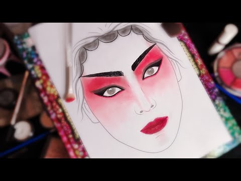 ASMR Makeup on Face Chart Peking Opera 京剧💄 Soft-spoken & Makeup sounds