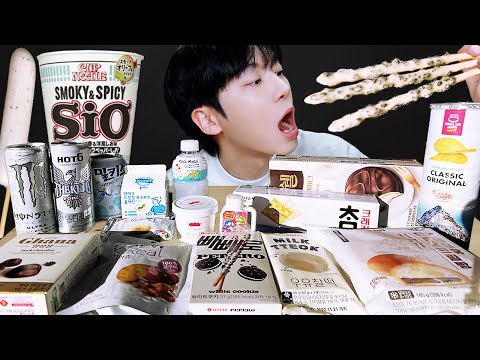 ASMR MUKBANG | 화이트 디저트 아이스크림 편의점 젤리 먹방 & WHITE DESSERT  JELLY CANDY ICE CREAM EATING