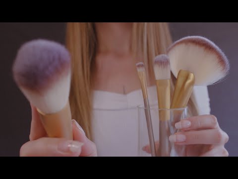 ASMR Brushing Your Face 🌙 Slow, Gentle & Attentive (no talking + layered sounds Personal attention)