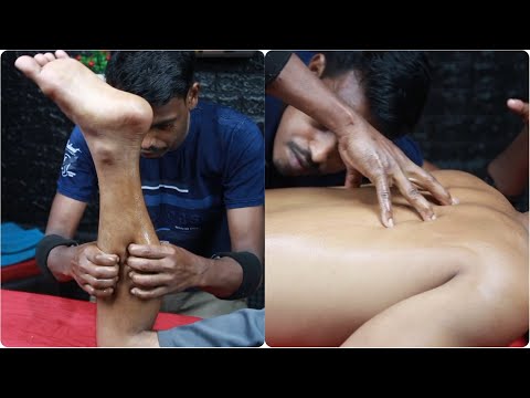 Indian ASMR Full Body Massage By Strong Wrist Barber | Back Body Massage | Leg & Foot Massage ASMR