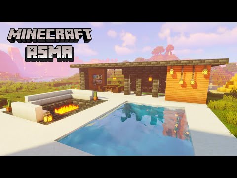 Minecraft ASMR | Building a Tiny Modern House 🏡 Whispers + Minecraft music and sounds