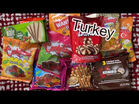 ASMR eating sounds 🇹🇷whispering tasty treats from turkey +crunchy sounds + eating ( Long)