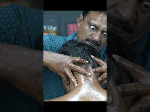 Neck Crack | Ear Crack | Spine Crack | Elbow Cracking | ASMR Oil Massage By Big Eyes Barber #shorts