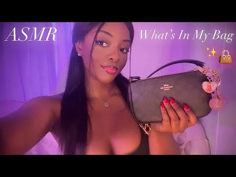ASMR | Over Explaining What’s In My Bag 🤍 Coach Nolita 19 👜 + Clicky Whispers, Mouth Sounds 💋