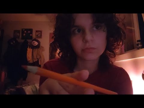 lofi asmr drawing on your face with pencil crayons (soft spoken, whispering, personal attention)