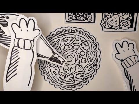 Making A Paper Fruit Tart [ASMR: Cutting Sounds, Crinkly, Layered Sounds]