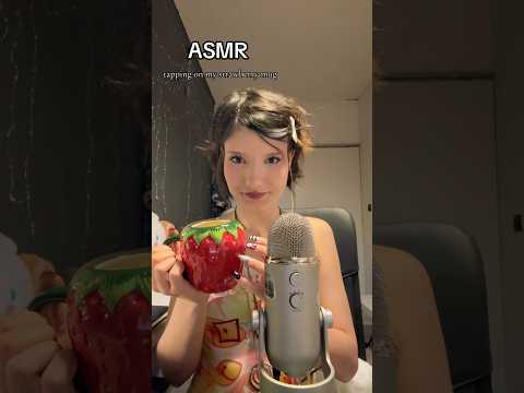 𑣲ASMR || tapping on my strawberry mug 🍓