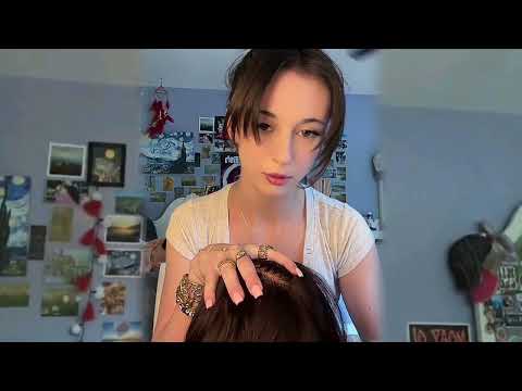 Let Me Take Care of You 🤍 | WLW ASMR Face Touching, Scalp Check & Hair Play 🌙✨