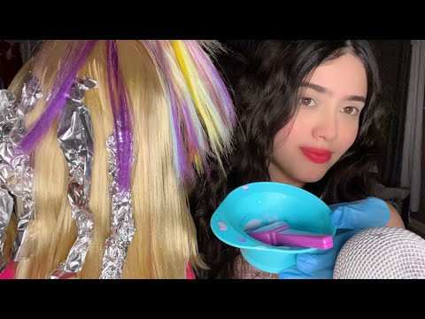 ASMR - ROLE - PLAY -  VAS AL SALÓN DE BELLEZA POR UN TINTIE DE CABELLO DE COLORES