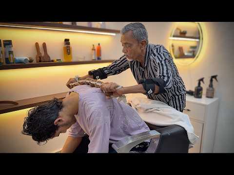 ASMR Barber Waris - Brain Melting Head & Back Massage With Wooden Tools & Fire (High Sensitivity)
