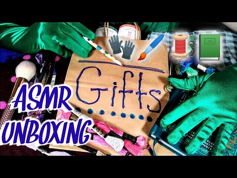 ASMR GIFT HAUL 🧤🖌️🧵📗 Satin Gloves - Book Tracing - Cardboard Rubbing - Color Sorting - Soft Spoken 🌸