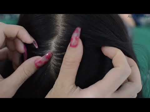 ASMR Head Massage Sleep, Hair Parting, Hair Brushing For Headache Relief ( Therapy Sounds )