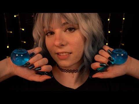 ASMR | close up clicky "tktk" mouth sounds & water globes - blue yeti
