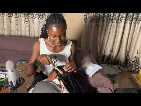 ASMR EAR CLEANING, SCALP SCRATCHING, HAIR PLAY, SCALP NITPICKING AND MASSAGE WITH GUM CHEWING