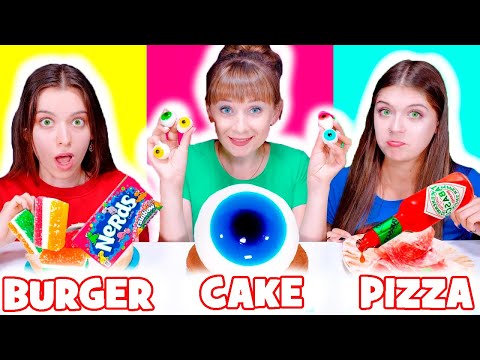 ASMR Cake VS Burger VS Pizza Mukbang Food Chalenge