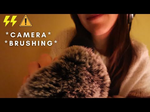 ASMR - FAST and AGGRESSIVE FACE BRUSHING | up close camera brushing | TINGLY whispering ✨