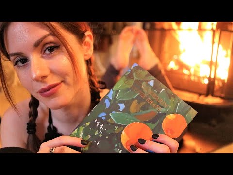 ASMR READING YOU TO SLEEP - CRACKLING FIRE - SOFT SPOKEN