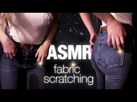 1 HOUR ASMR ⚡️ Fast Fabric Scratching ⚡️ Denim Jeans and Textured Ribbed Top ✨No talking!