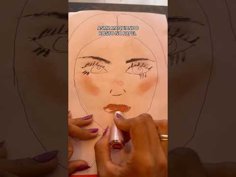 Asmr maquiando rosto no papel #asmrshorts