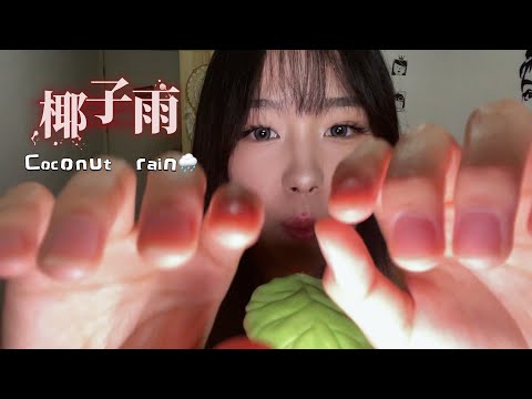 【周小小ASMR】椰子雨coconut  rain🌧️酥麻全身！狗子都听睡着了！